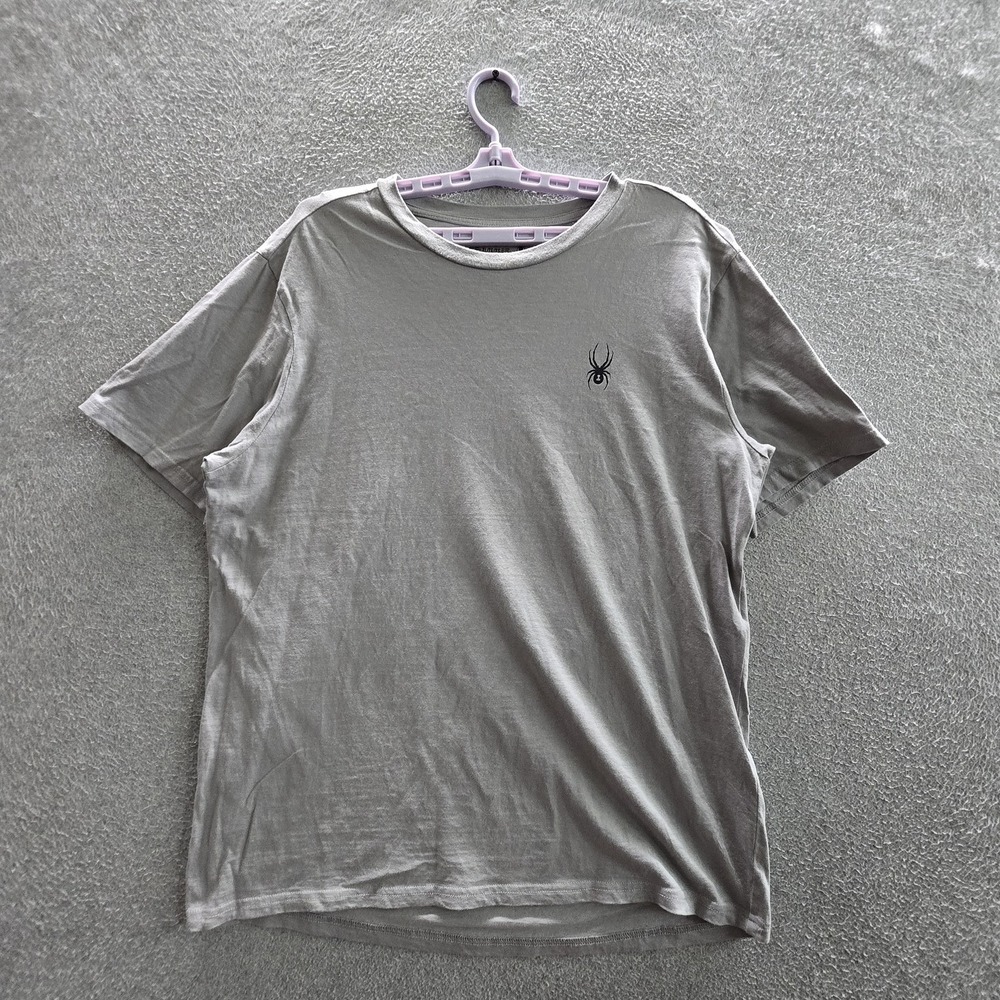Spyder Men Shirt XL Gray Spider‎ Logo Short Sleeve Performance